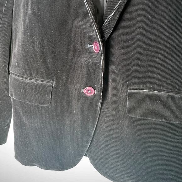 Jenni Kayne Size M Double Button Corduroy Blazer Jacket Dark Blue Classic Preppy - Picture 6 of 13
